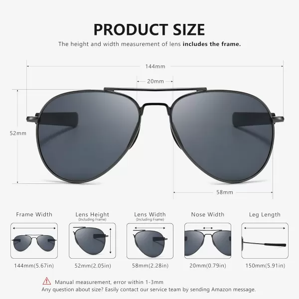 SUNGAIT Aviator Sunglasses For Men Polarized Military Style 100 UV400 Protection2 Pack Polarized GunmetalGraygoldGreen