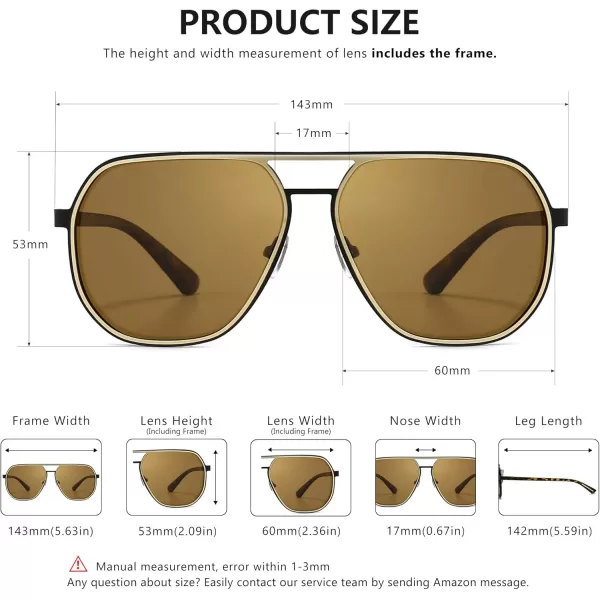 SUNGAIT Aviator Sunglasses for Men and Women Polarized Trendy Square Sun Glasses Retro Pilot Shades UV ProtectionBlackGradient Grey  AmberBrown