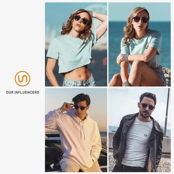SUNGAIT Classic Half Frame Retro Sunglasses with Polarized LensAmber Plastic FrameBrown Lens
