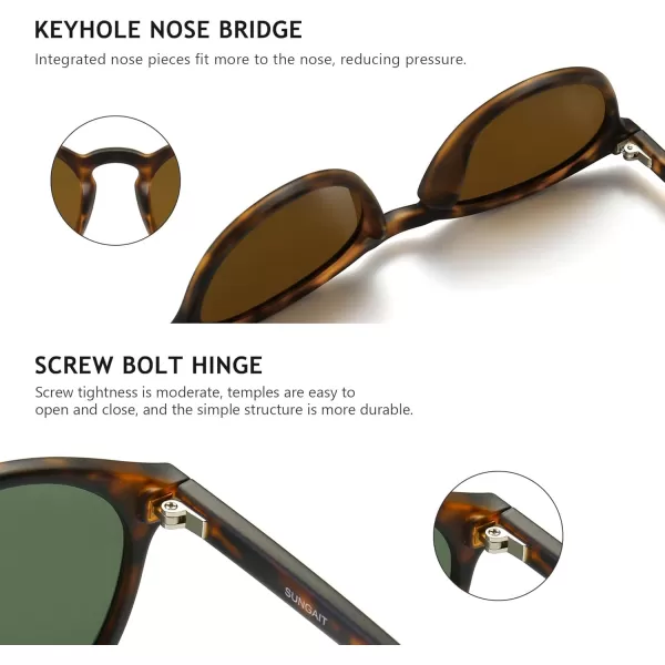 SUNGAIT Classic Vintage Round Polarized Sunglasses for Women Men Retro Style UV4002 Pack Polarized AmberBrown AmberGreen