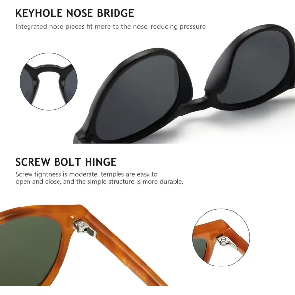 SUNGAIT Classic Vintage Round Polarized Sunglasses for Women Men Retro Style UV4002 Pack Polarized BlackGrey Orange TortoiseGreen