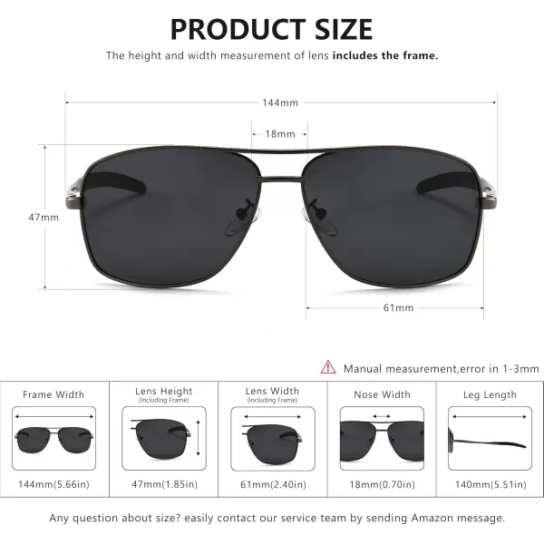 SUNGAIT Mens Polarized Square Aviator Sunglasses Durable Metal Frame for Fishing Driving Golf 100 UV Protection2 Pack Polarized GoldDark Green  GunmetalGray