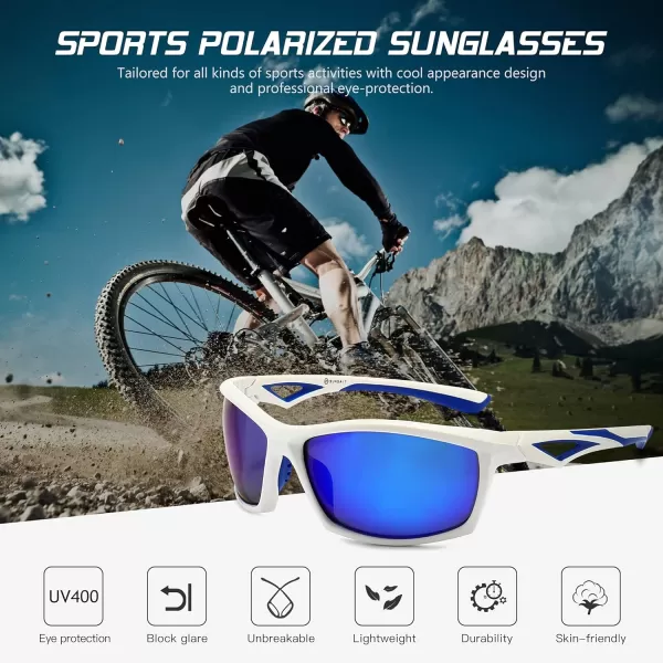 SUNGAIT Mens Sports Polarized Sunglasses Cycling Driving Fishing 100 UV Protection
