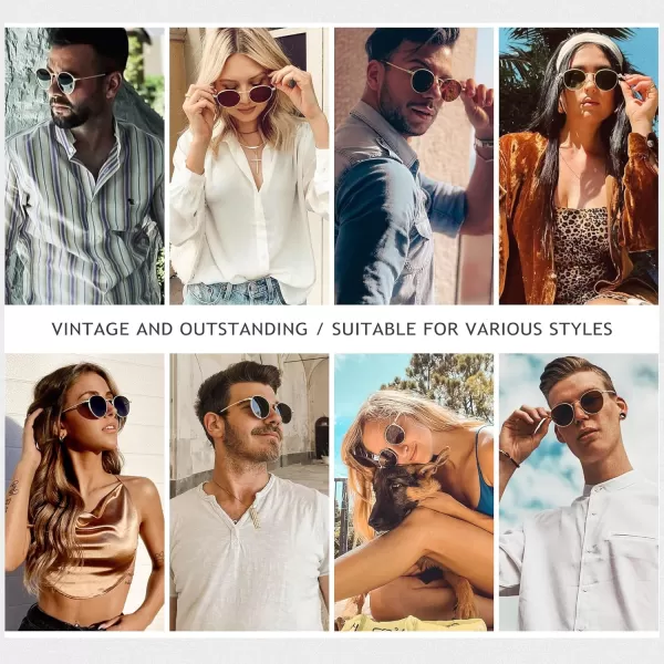 SUNGAIT Ponderable Metal Round Sunglasses for Men Women Classic Vintage Polarized Circle Sun GlassesGold FramePolarized Brown Lens