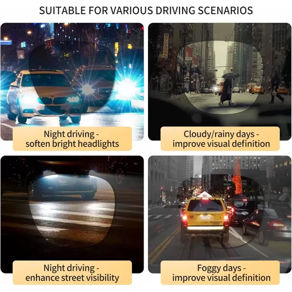 SUNGAIT Rectangular Nonprescription Clear Glasses Aviator Night Driving Glasses HD Lens for Men285 Black FrameClear Lens