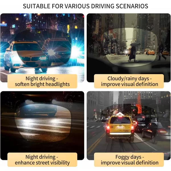 SUNGAIT Rectangular Nonprescription Clear Glasses Aviator Night Driving Glasses HD Lens for Men458 Black FrameClear Lens