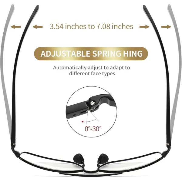 SUNGAIT Rectangular Nonprescription Clear Glasses Aviator Night Driving Glasses HD Lens for Men458 Black FrameClear Lens