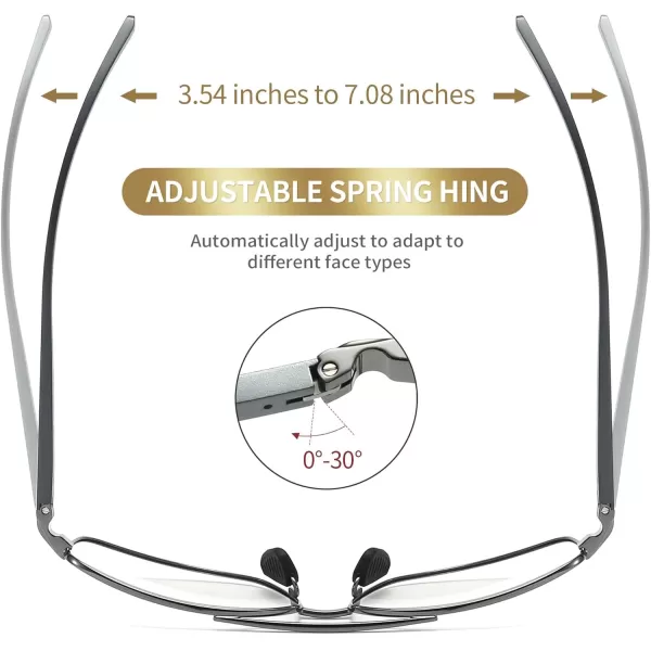 SUNGAIT Rectangular Nonprescription Clear Glasses Aviator Night Driving Glasses HD Lens for Men458 Gunmetal FrameClear Lens