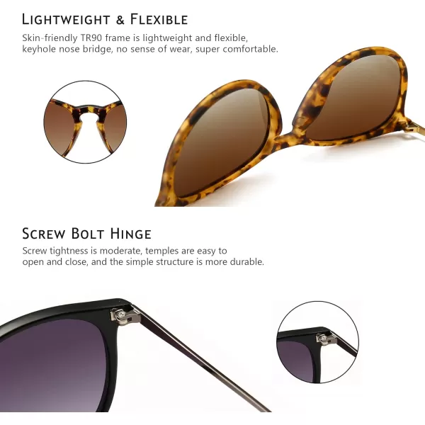 SUNGAIT Vintage Round Sunglasses for Women Men Classic Retro Designer Style2 Pack Nonpolarized Matte AmberBrown Gradient  Matte BlackGray Gradient