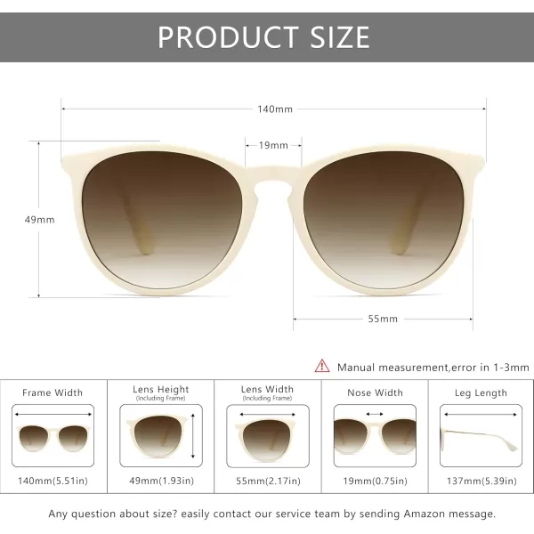 SUNGAIT Vintage Round Sunglasses for Women Men Classic Retro Designer Style2 Pack Nonpolarized Matte AmberBrown Gradientmilky WhiteBrown Gradient
