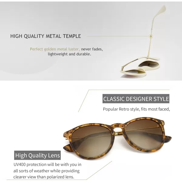 SUNGAIT Vintage Round Sunglasses for Women Men Classic Retro Designer Style2 Pack Nonpolarized Matte AmberBrown Gradientmilky WhiteBrown Gradient