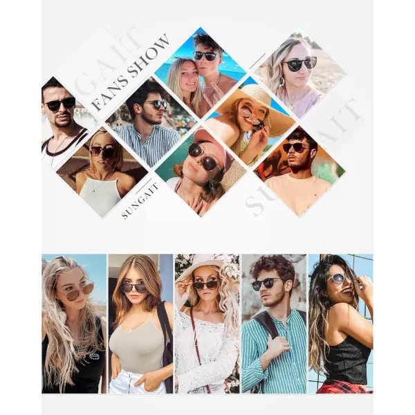 SUNGAIT Vintage Round Sunglasses for Women Men Classic Retro Designer Style3 Pack Polarized Matte AmberBrown Gradientmatte BlackGray Gradientglossy BlackSakura Pink