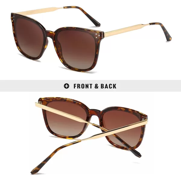 SUNGAIT Women Sunglasses Oversized Polarized Vintage Style for Beach Party DrivingAmber Frameglossy FinishBrown Gradient Lens