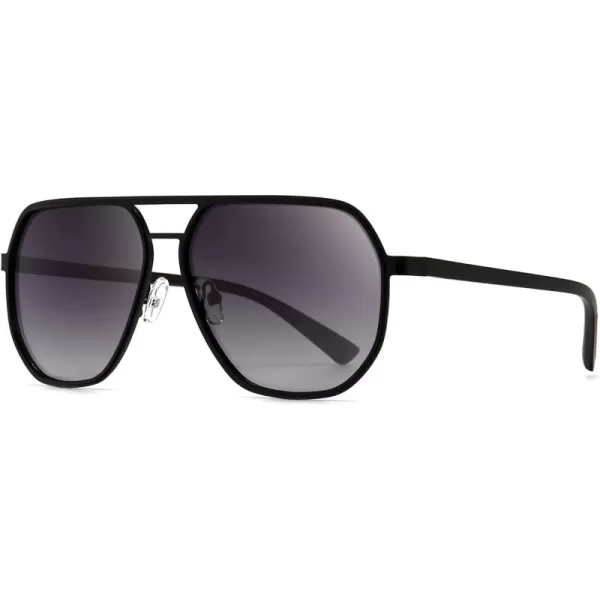 SUNGAIT Aviator Sunglasses for Men and Women Polarized Trendy Square Sun Glasses Retro Pilot Shades UV Protection2024 Black FrameBlack RimGradient Grey Lens