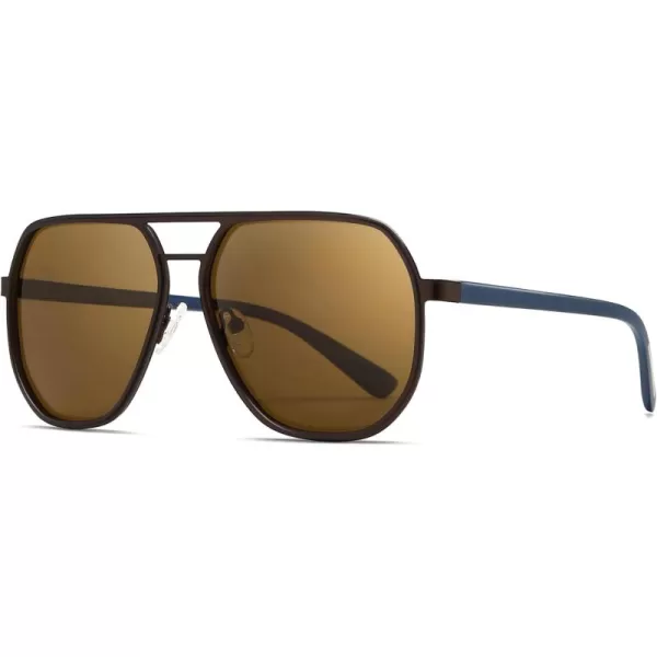 SUNGAIT Aviator Sunglasses for Men and Women Polarized Trendy Square Sun Glasses Retro Pilot Shades UV Protection2024 Matte Coffe FrameBrown Lens