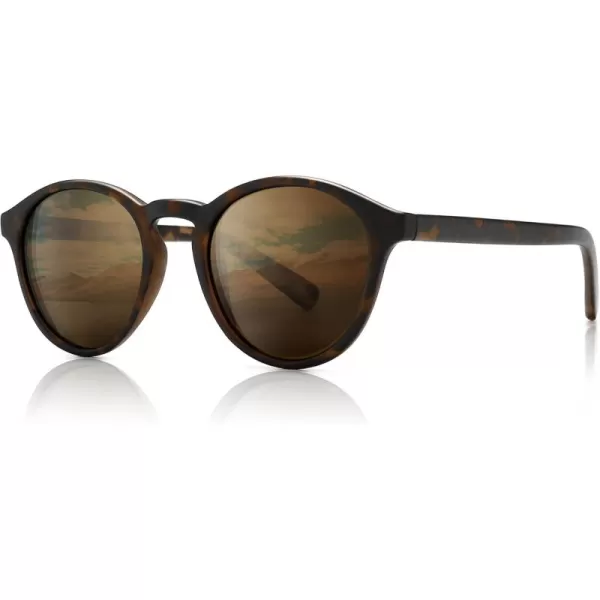 SUNGAIT Classic Vintage Round Polarized Sunglasses for Women Men Retro Style UV400Amber Framematte FinishBrown Lens