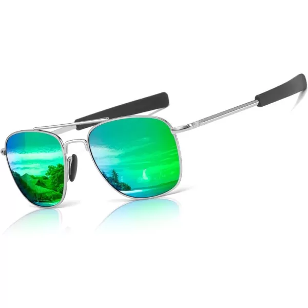 Silver Frame/Green Mirrored Lens