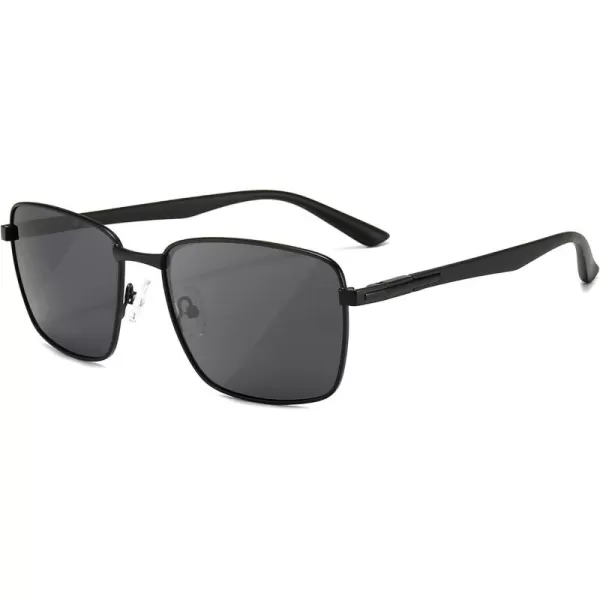 SUNGAIT Mens Ultra Light Polarized Sunglasses Square Full Metal Frame for Men