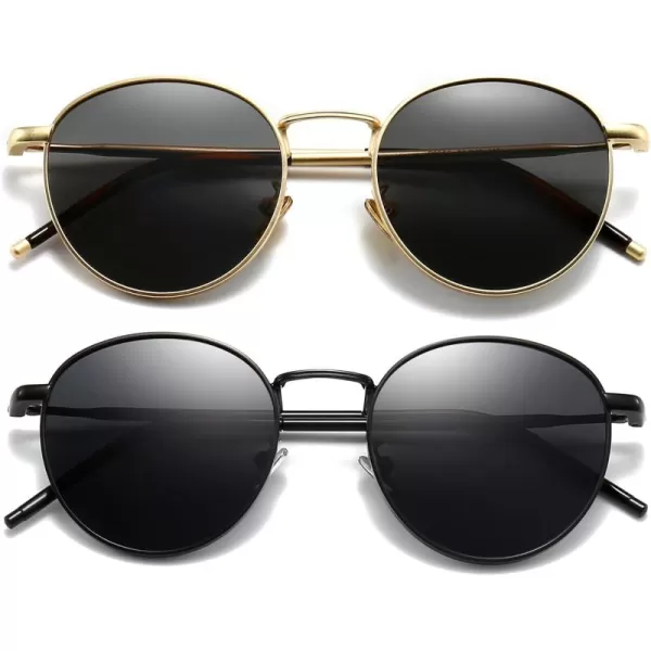 2 Pack (Polarized): Gold/Gray+black/Gray