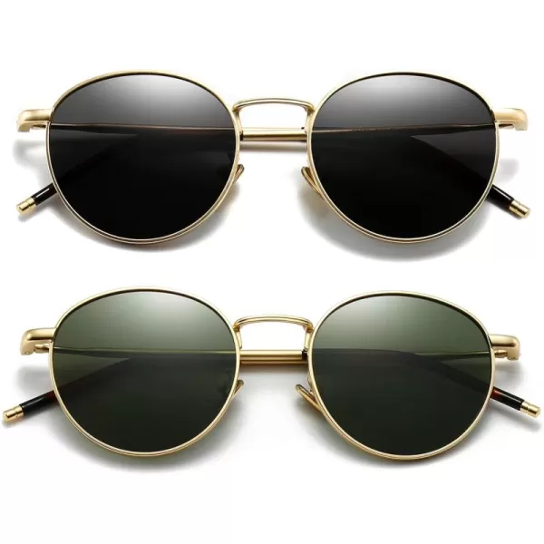 2 Pack (Polarized): Gold/Gray+gold/Green