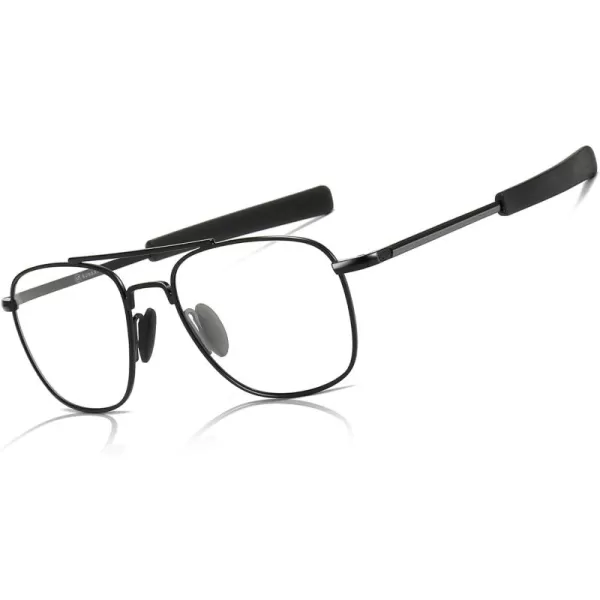 SUNGAIT Rectangular Nonprescription Clear Glasses Aviator Night Driving Glasses HD Lens for Men285 Black FrameClear Lens