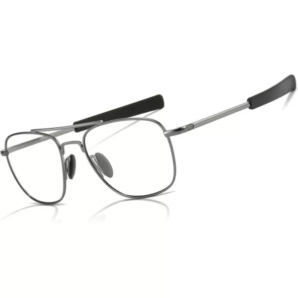 SUNGAIT Rectangular Nonprescription Clear Glasses Aviator Night Driving Glasses HD Lens for Men285 Gunmetal FrameClear Lens