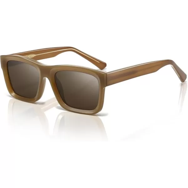 SUNGAIT Unisex Classic Rectangular Sunglasses UV400 ProtectionBrown FrameBrown Lens