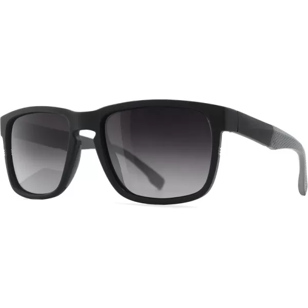 SUNGAIT Unisex Polarized Sunglasses Stylish Sun Glasses with Spring Hinges for Men ampamp WomenBlack Frame Matte Finish Grey Gradient Lens