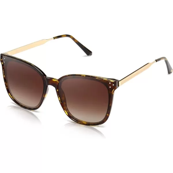 SUNGAIT Women Sunglasses Oversized Polarized Vintage Style for Beach Party DrivingAmber Frameglossy FinishBrown Gradient Lens