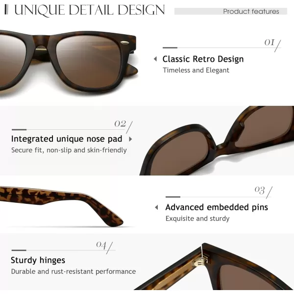 SUNGAIT Woman Retro Sunglasses Square Design UV400 Protection 80s Classic Vintage Design for Man WomanBlackAmberUnisexAmber Framematte FinishBrown Lens