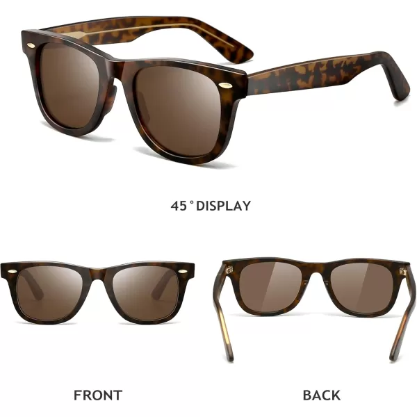 SUNGAIT Woman Retro Sunglasses Square Design UV400 Protection 80s Classic Vintage Design for Man WomanBlackAmberUnisexAmber Framematte FinishBrown Lens