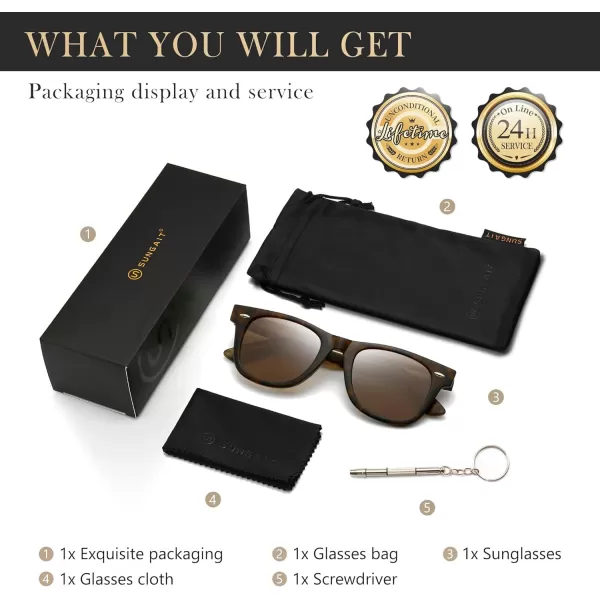 SUNGAIT Woman Retro Sunglasses Square Design UV400 Protection 80s Classic Vintage Design for Man WomanBlackAmberUnisexAmber Framematte FinishBrown Lens