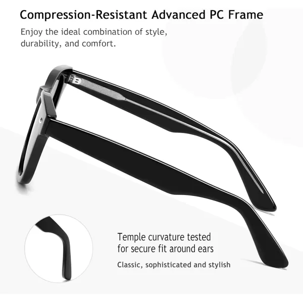 SUNGAIT Woman Retro Sunglasses Square Design UV400 Protection 80s Classic Vintage Design for Man WomanBlackAmberUnisexBlack Frameglossy FinishGrey Gradient Lens