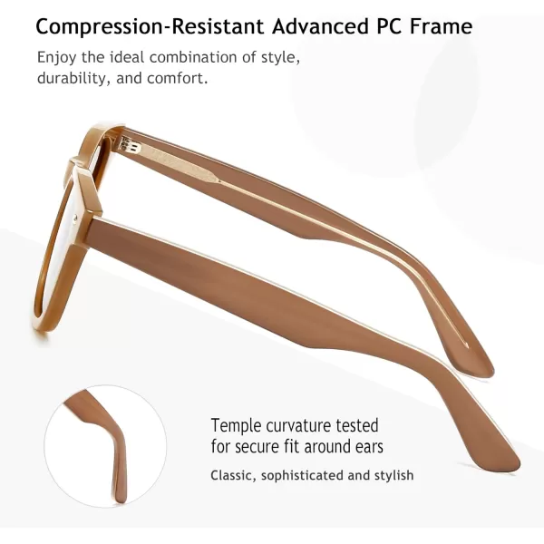 SUNGAIT Woman Retro Sunglasses Square Design UV400 Protection 80s Classic Vintage Design for Man WomanBlackAmberUnisexBrown FrameBrown Lens