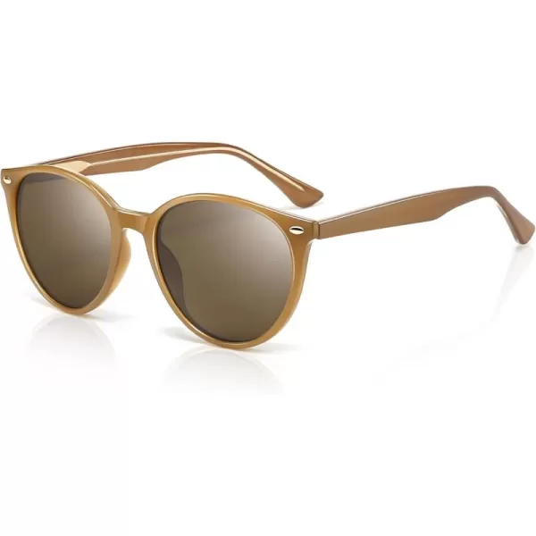 SUNGAIT Retro Round Sunglasses for Women Men Unisex Vintage Trendy Shades  UV400 Protection Classic Designer StyleBrown FrameBrown Lens