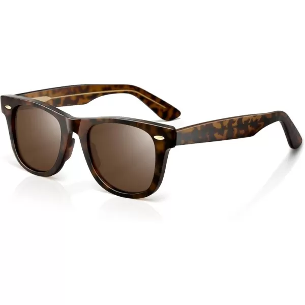 SUNGAIT Woman Retro Sunglasses Square Design UV400 Protection 80s Classic Vintage Design for Man WomanBlackAmberUnisexAmber Framematte FinishBrown Lens