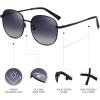 imageSUNGAIT Classic Square Frame Sunglasses for Women Men Trendy UV400 Protection Polarized LightweightBlack Frame Gray Gradient Lens