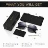 imageSUNGAIT Classic Square Frame Sunglasses for Women Men Trendy UV400 Protection Polarized LightweightBlack Frame Gray Gradient Lens