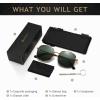 imageSUNGAIT Classic Square Frame Sunglasses for Women Men Trendy UV400 Protection Polarized LightweightGold Tortoise Frame Green Lens