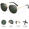 imageSUNGAIT Classic Square Frame Sunglasses for Women Men Trendy UV400 Protection Polarized LightweightGold Tortoise Frame Green Lens