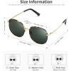 imageSUNGAIT Classic Square Frame Sunglasses for Women Men Trendy UV400 Protection Polarized LightweightGold Tortoise Frame Green Lens
