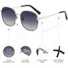 imageSUNGAIT Classic Square Frame Sunglasses for Women Men Trendy UV400 Protection Polarized LightweightSilver Tortoise Frame Gray Gradient Lens