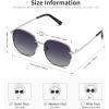 imageSUNGAIT Classic Square Frame Sunglasses for Women Men Trendy UV400 Protection Polarized LightweightSilver Tortoise Frame Gray Gradient Lens