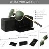 imageSUNGAIT Mens Military Style Polarized Pilot Aviator Sunglasses Bayonet Temples2025 Gold FrameGreen Lens