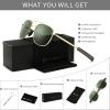 imageSUNGAIT Mens Military Style Polarized Pilot Aviator Sunglasses Bayonet Temples2025 Gold FrameGreen Lens