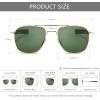 imageSUNGAIT Mens Military Style Polarized Pilot Aviator Sunglasses Bayonet Temples2025 Gold FrameGreen Lens