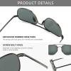 imageSUNGAIT Mens Military Style Polarized Pilot Aviator Sunglasses Bayonet Temples2025 Gunmetal FrameGray Lens