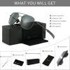 imageSUNGAIT Mens Military Style Polarized Pilot Aviator Sunglasses Bayonet Temples2025 Gunmetal FrameGray Lens