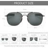 imageSUNGAIT Mens Military Style Polarized Pilot Aviator Sunglasses Bayonet Temples2025 Gunmetal FrameGray Lens