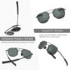 imageSUNGAIT Mens Military Style Polarized Pilot Aviator Sunglasses Bayonet Temples2025 Gunmetal FrameGray Lens